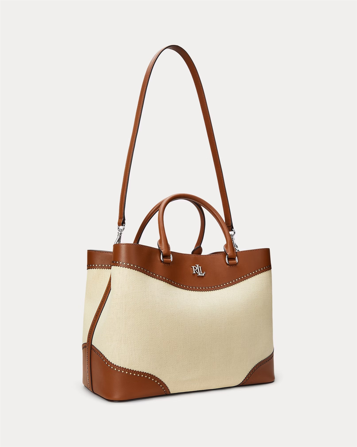 Straw and leather marcy-Veske-Ralph Lauren-Aandahls