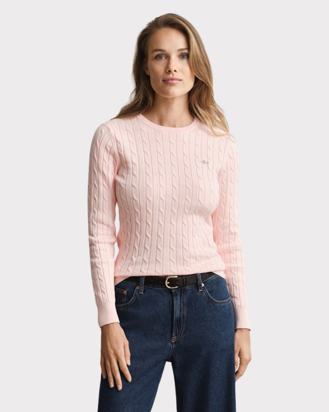 Stretch Cotton Cable C-Neck-Genser-Gant-Aandahls
