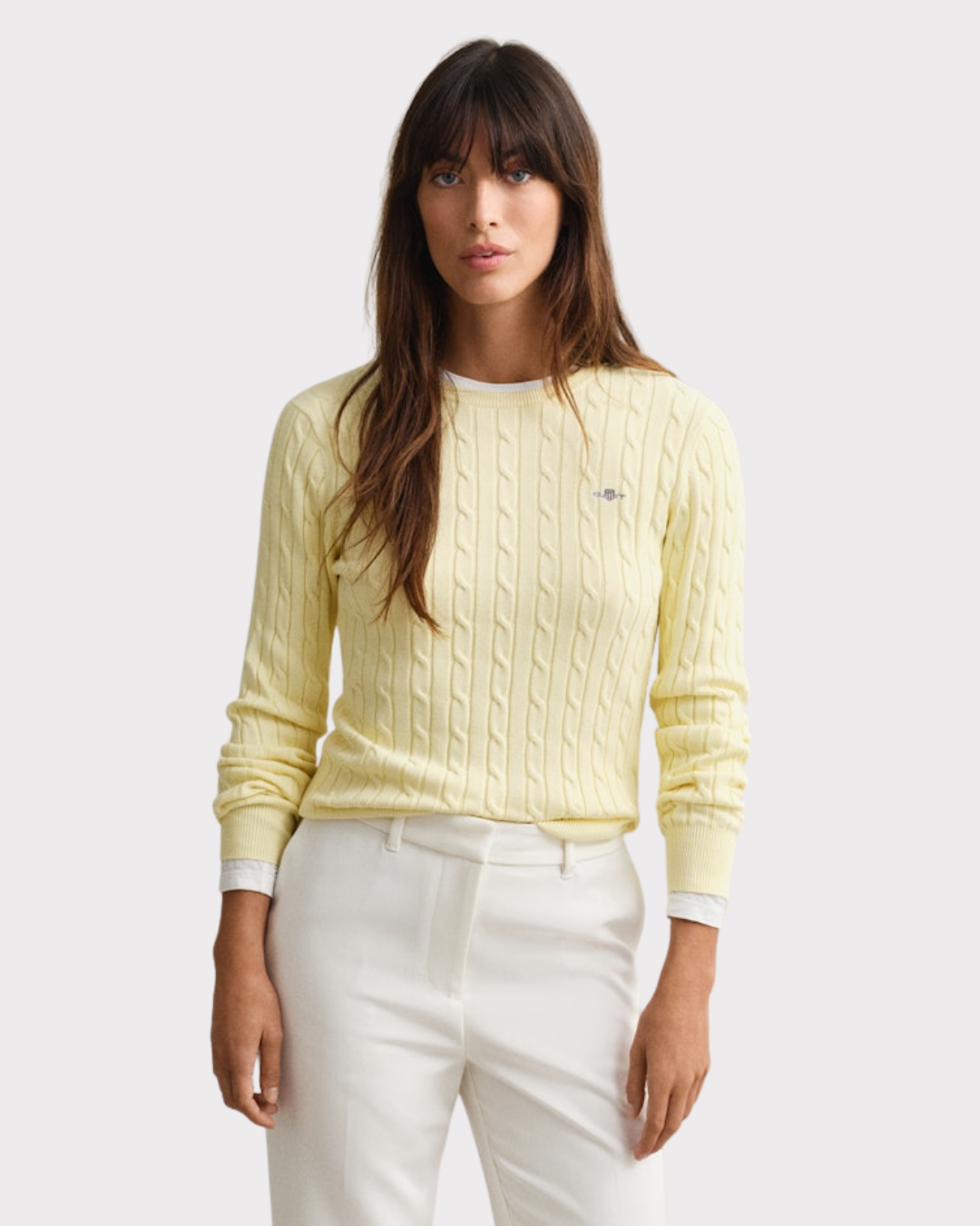 Stretch Cotton Cable C-Neck-Genser-Gant-Aandahls
