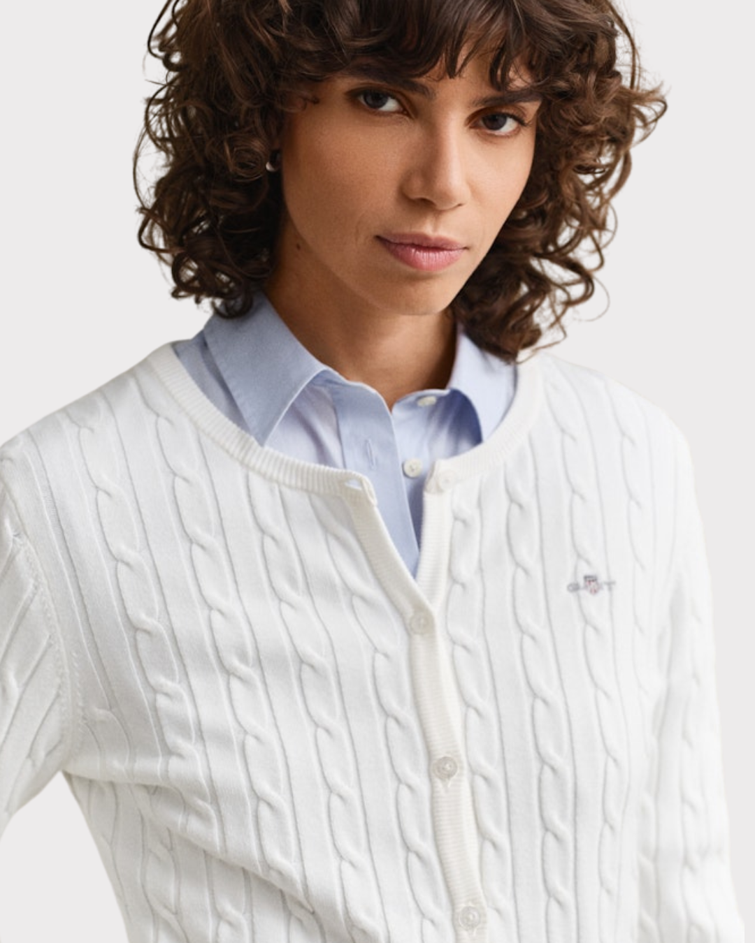 Stretch Cotton Cable Cardigan-Cardigan-Gant-Aandahls