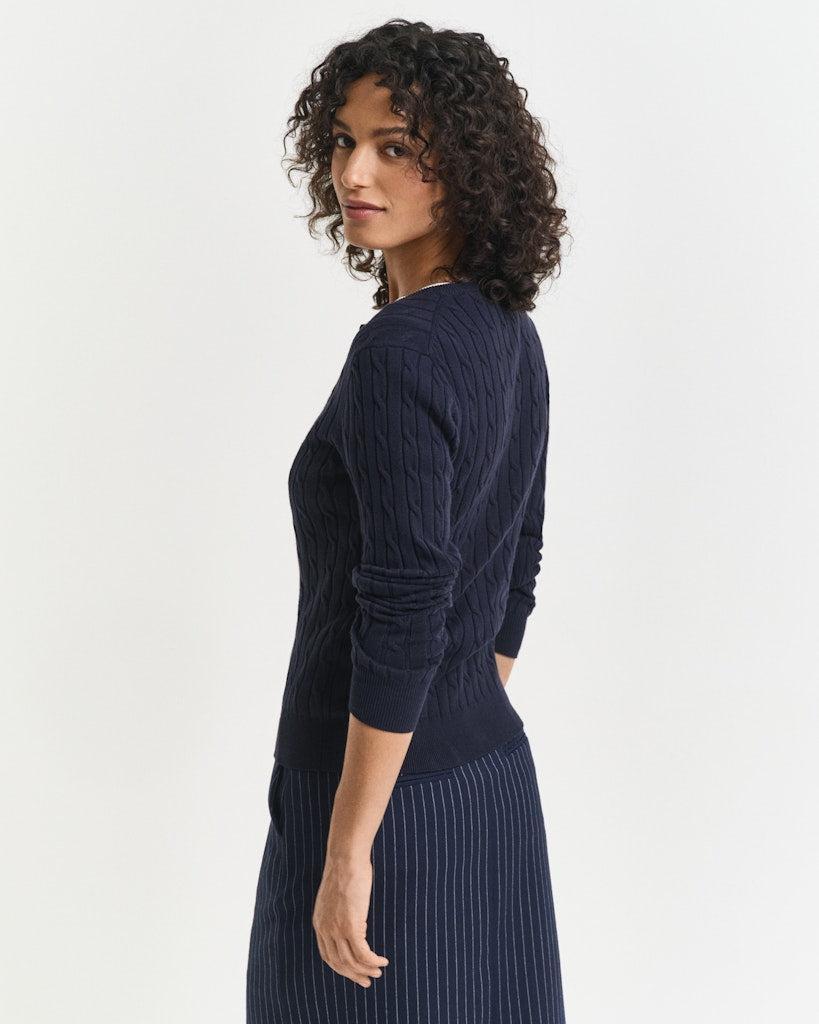 Stretch cotton cable cardigan-Cardigan-Gant-Aandahls