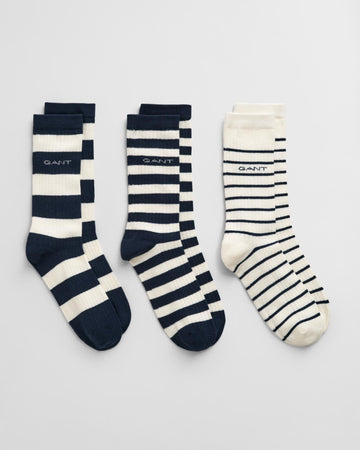 Stripe Rib Socks 3-Pack-Accessories-Gant-Aandahls