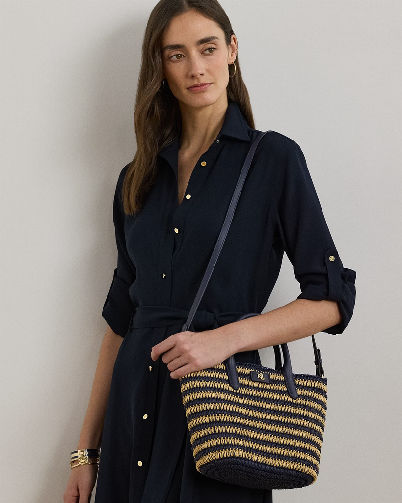 Striped Straw large bag-Veske-Polo Ralph Lauren-Aandahls