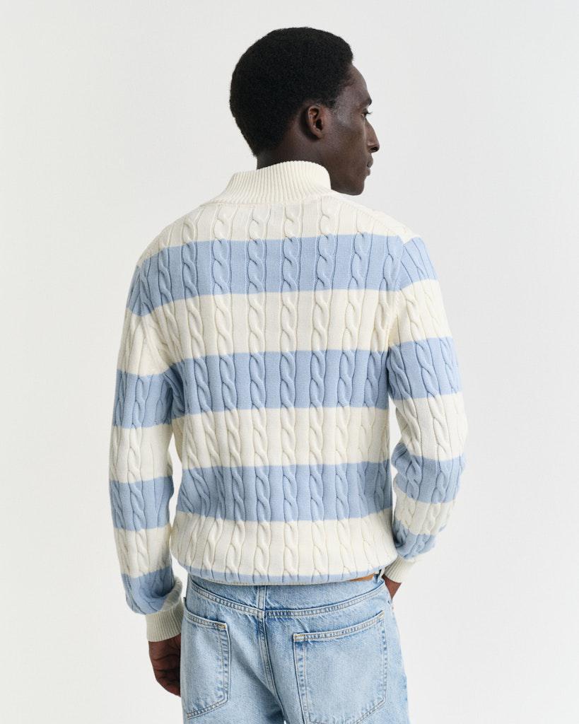 Striped cotton cable half zip-Genser-Gant-Aandahls