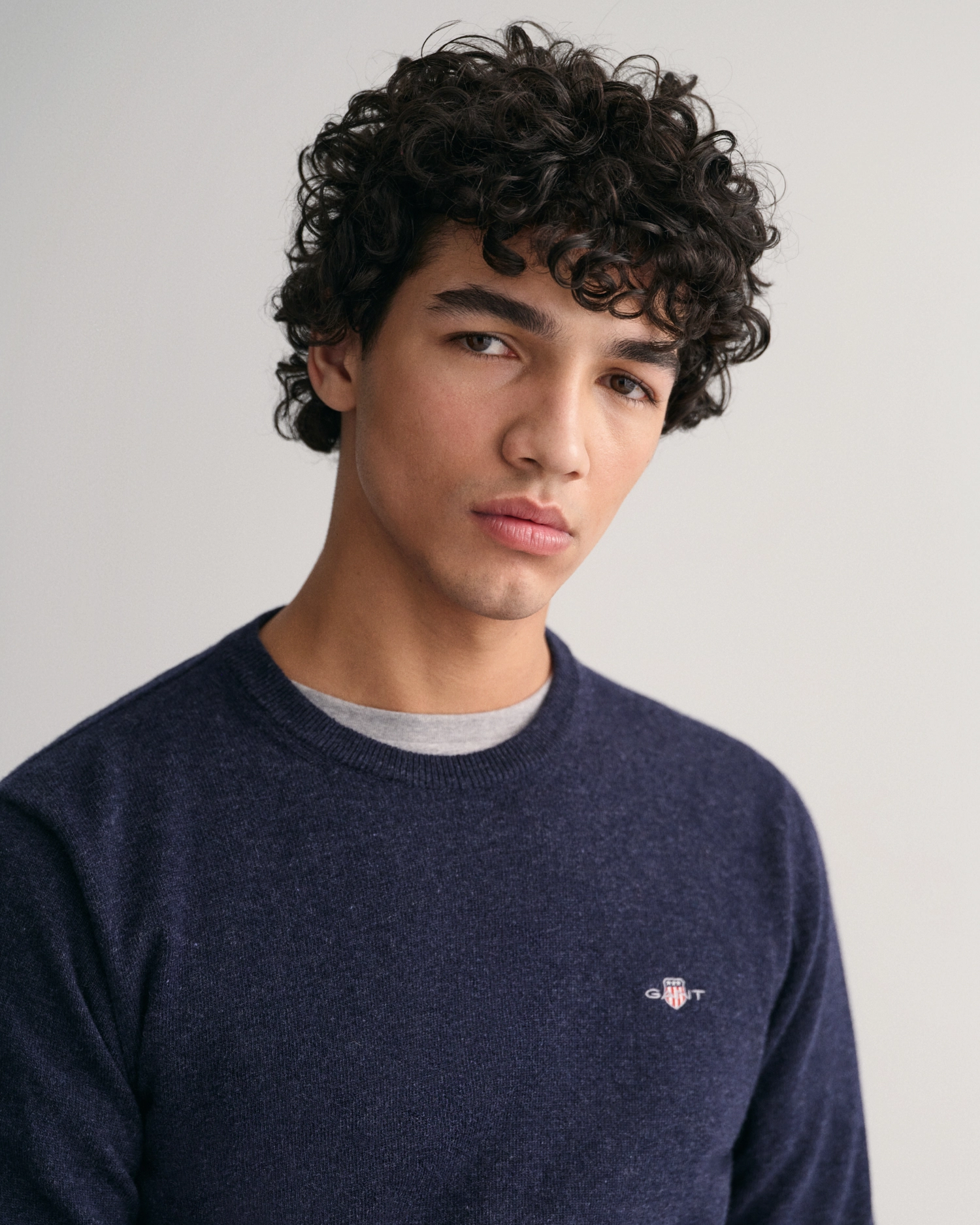 Superfine Lambwool C-neck-Strikk-Gant-Aandahls