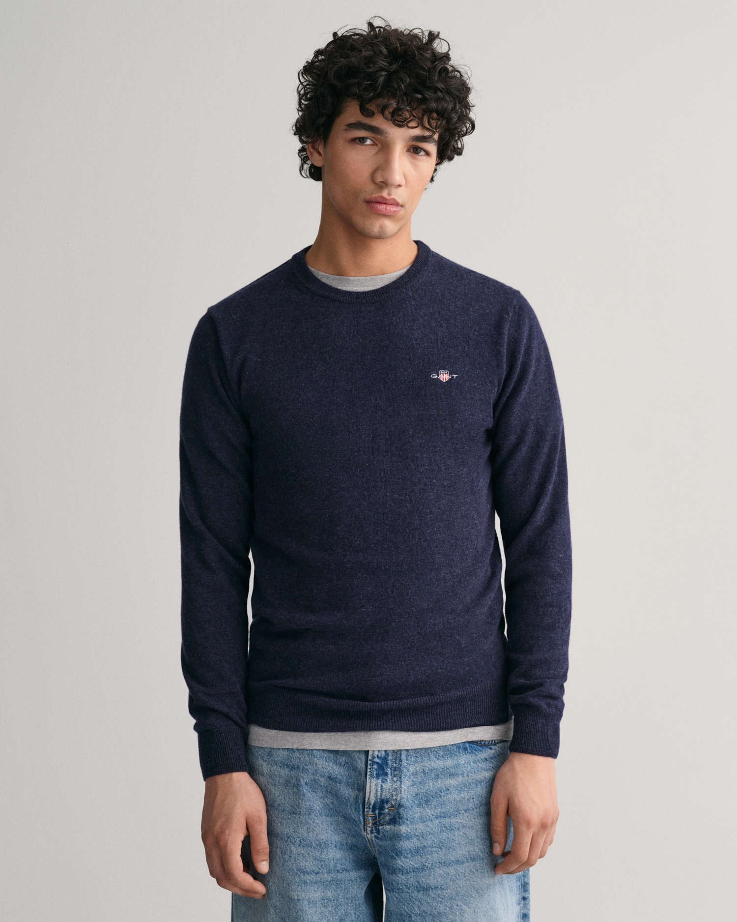 Superfine Lambwool C-neck-Strikk-Gant-Aandahls