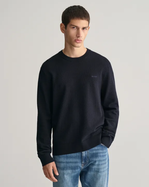 Textured genser c-neck-Strikk-Gant-Aandahls