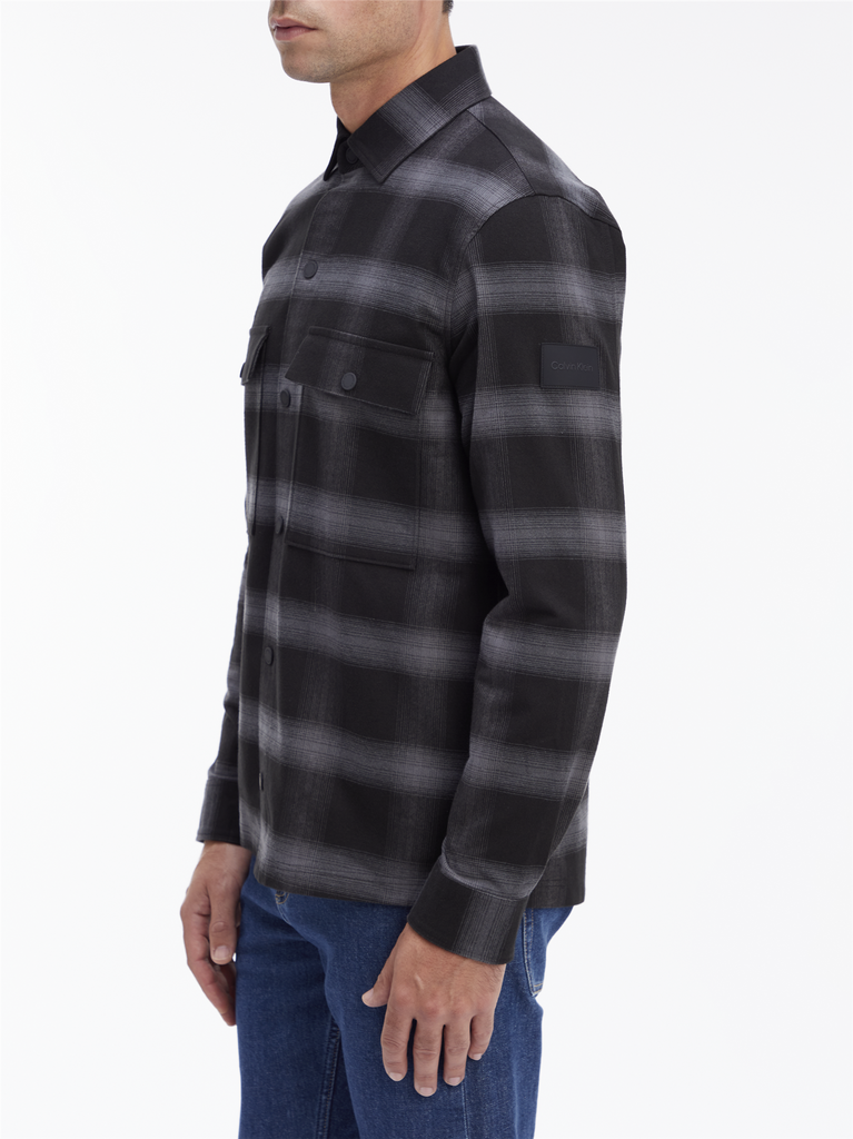 Twill Fleece Check Overshirt-Skjorte-Calvin Klein-Aandahls