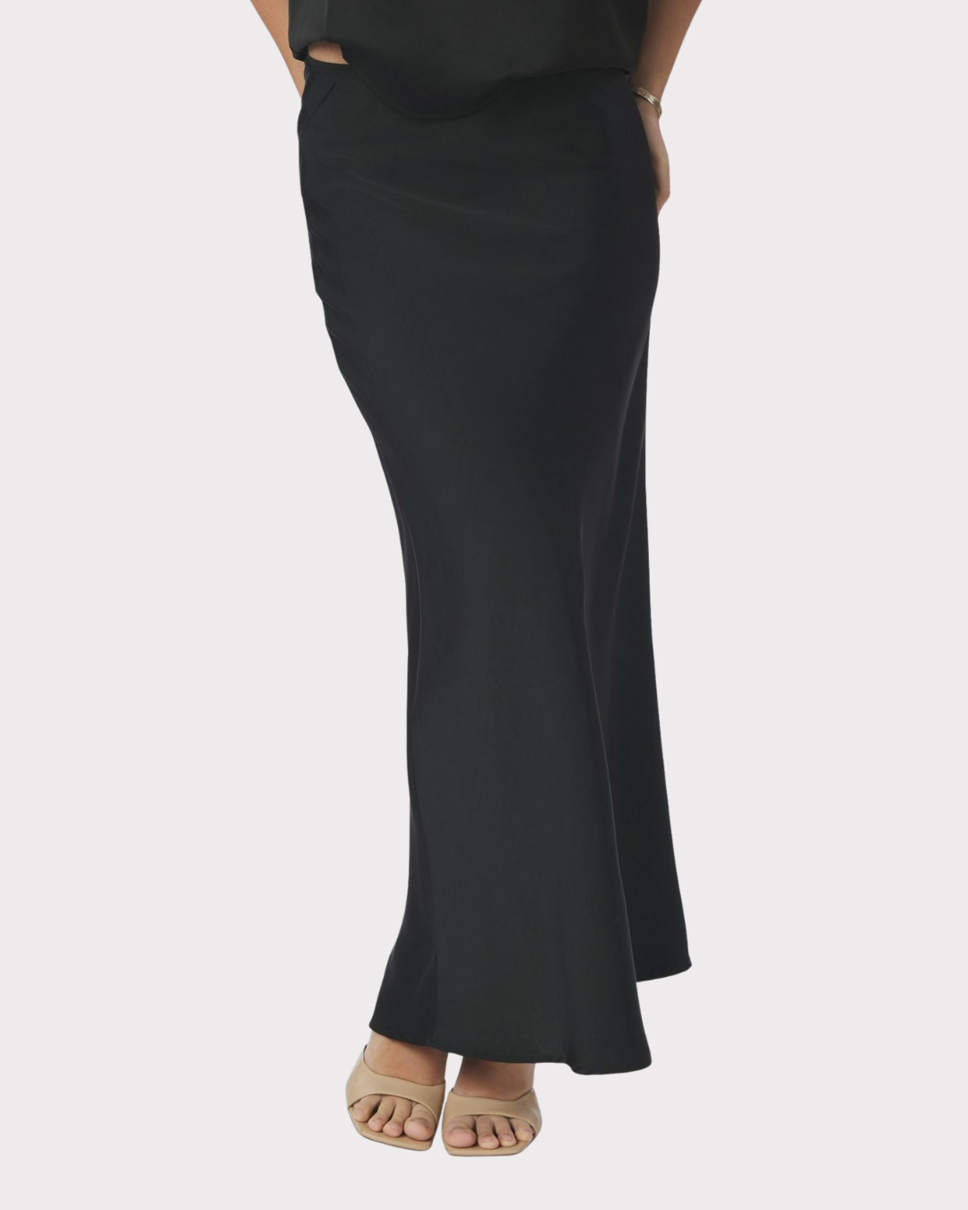 Vicky Heavy Sateen Skirt-Skjørt-Neo Noir-Aandahls