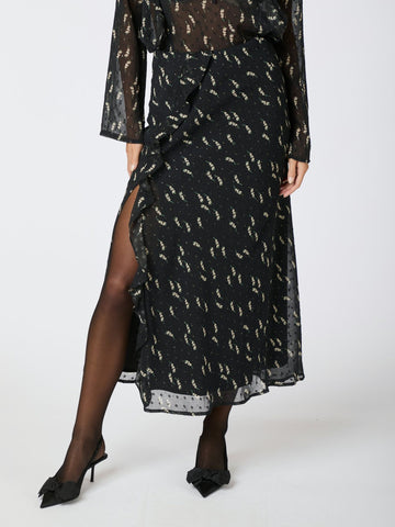 Vinza Flower Branch Skirt-Skjørt-Neo Noir-Aandahls