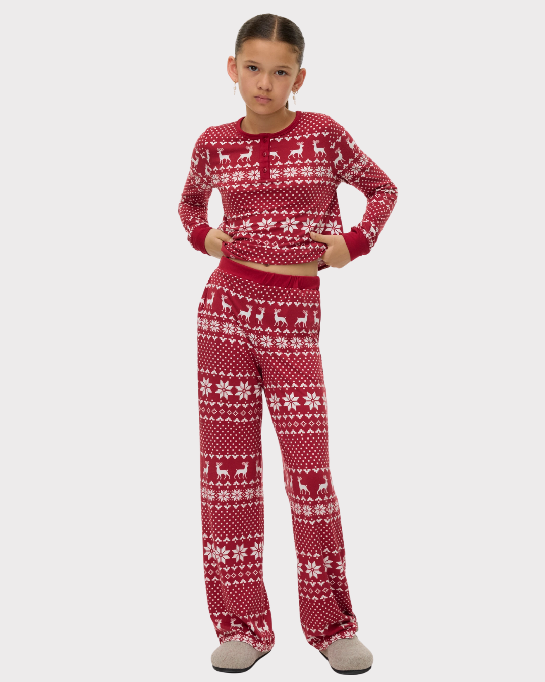 Vmchris hw straight pants jrs xmas girl-Bukser-Vero Moda Girl-Aandahls