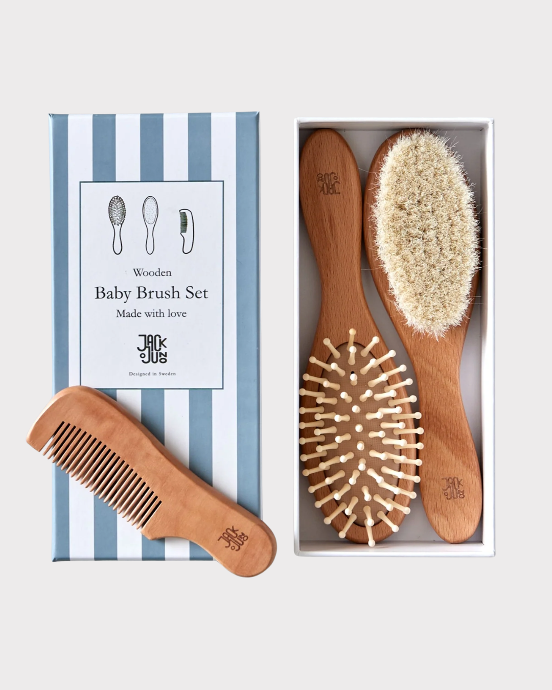 Wooden Hairbrush Set-Tilbehør-Jack o Juno-Aandahls