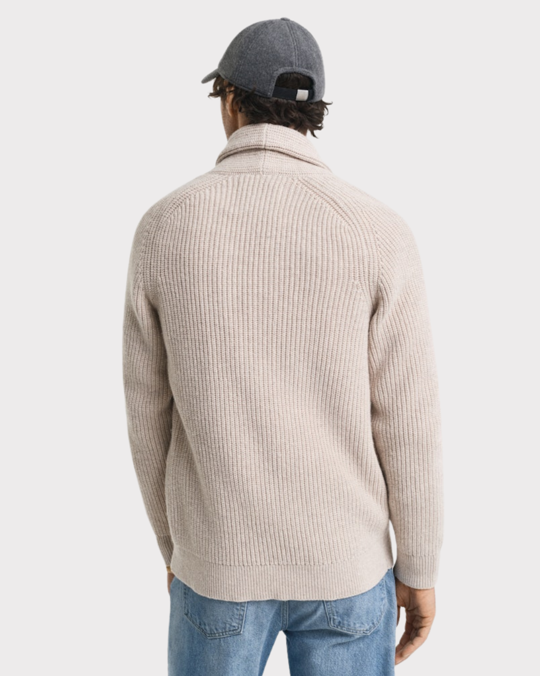 Wool Blend Shawl Collar Cardigan-Genser-Gant-Aandahls