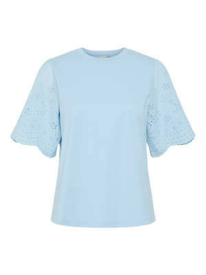 YASLEX SS TOP W. EMB SLEEVES S. NOOS-Topper-Y.A.S-Aandahls
