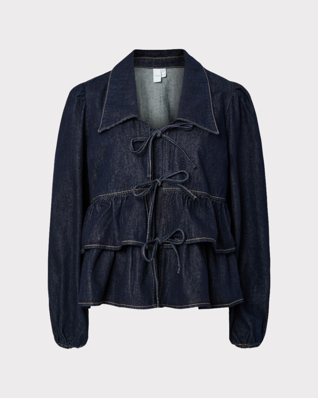 Yascelina Ls Denim Tie Top S. - Ex-Topper-Y.A.S-Aandahls