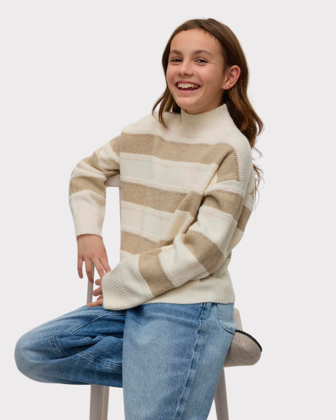 Inez Ls Highneck Short Pullover Girl-Genser-Vero Moda Girl-Aandahls