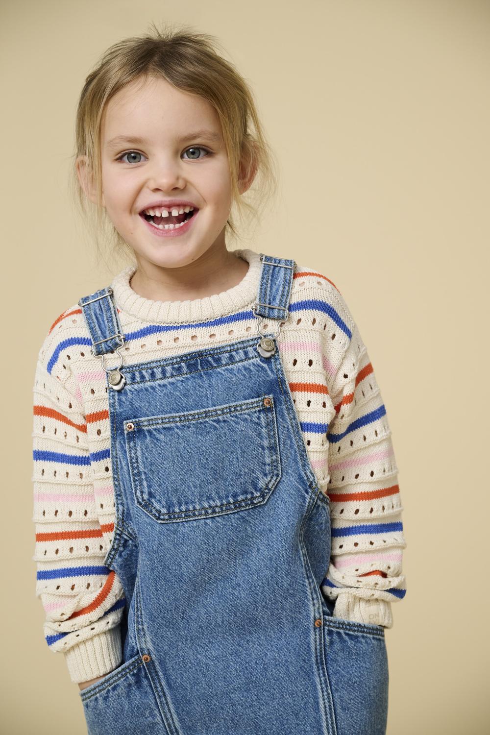 Kmgstina Life L/s O-Neck 3d Stripe Knt