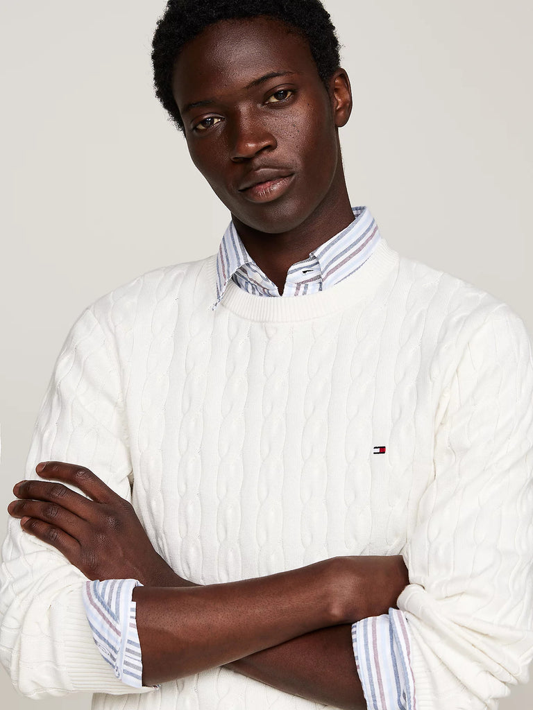 Classic cotton cable crew neck-Genser-Tommy Hilfiger-Aandahls