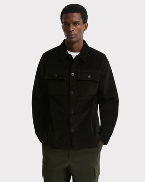 Tartan Trim Cord Overshirt