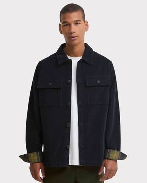 Tartan Trim Cord Overshirt