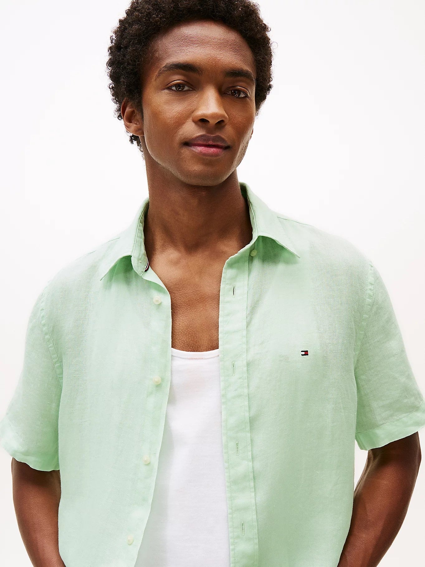 Pigment dyed linen shirt