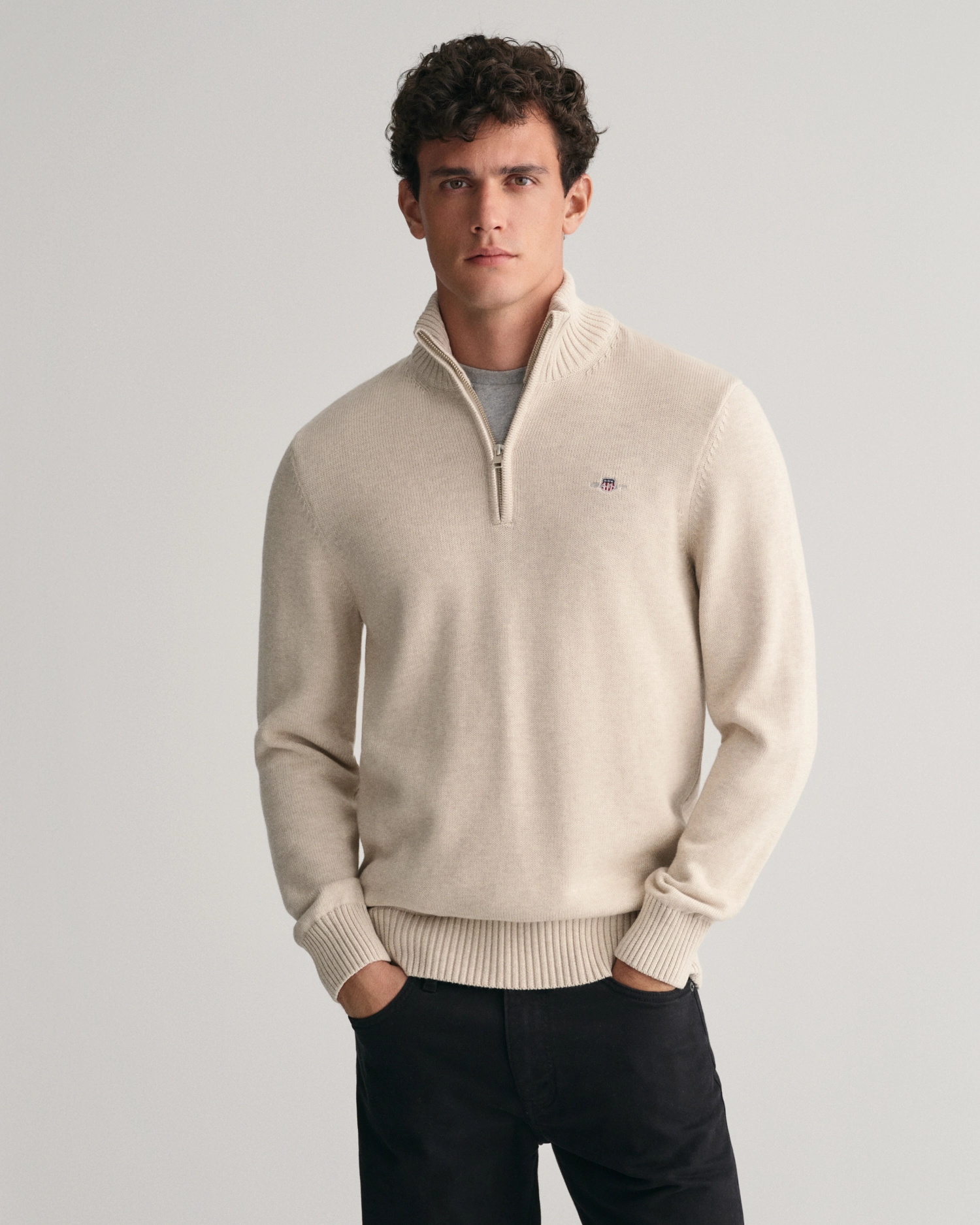 casual cotton halfzip-Genser-Gant-Aandahls