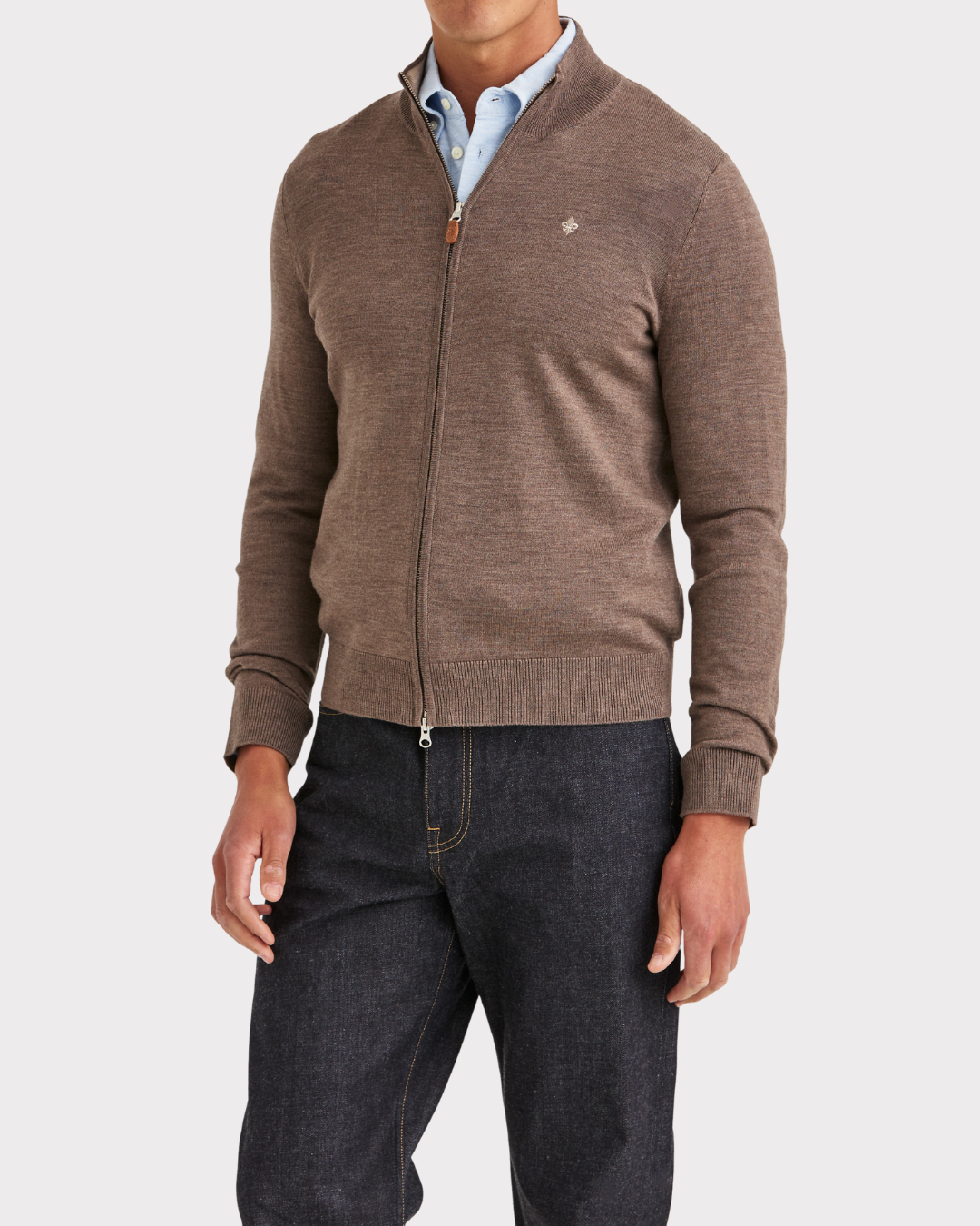 Merino zip cardigan