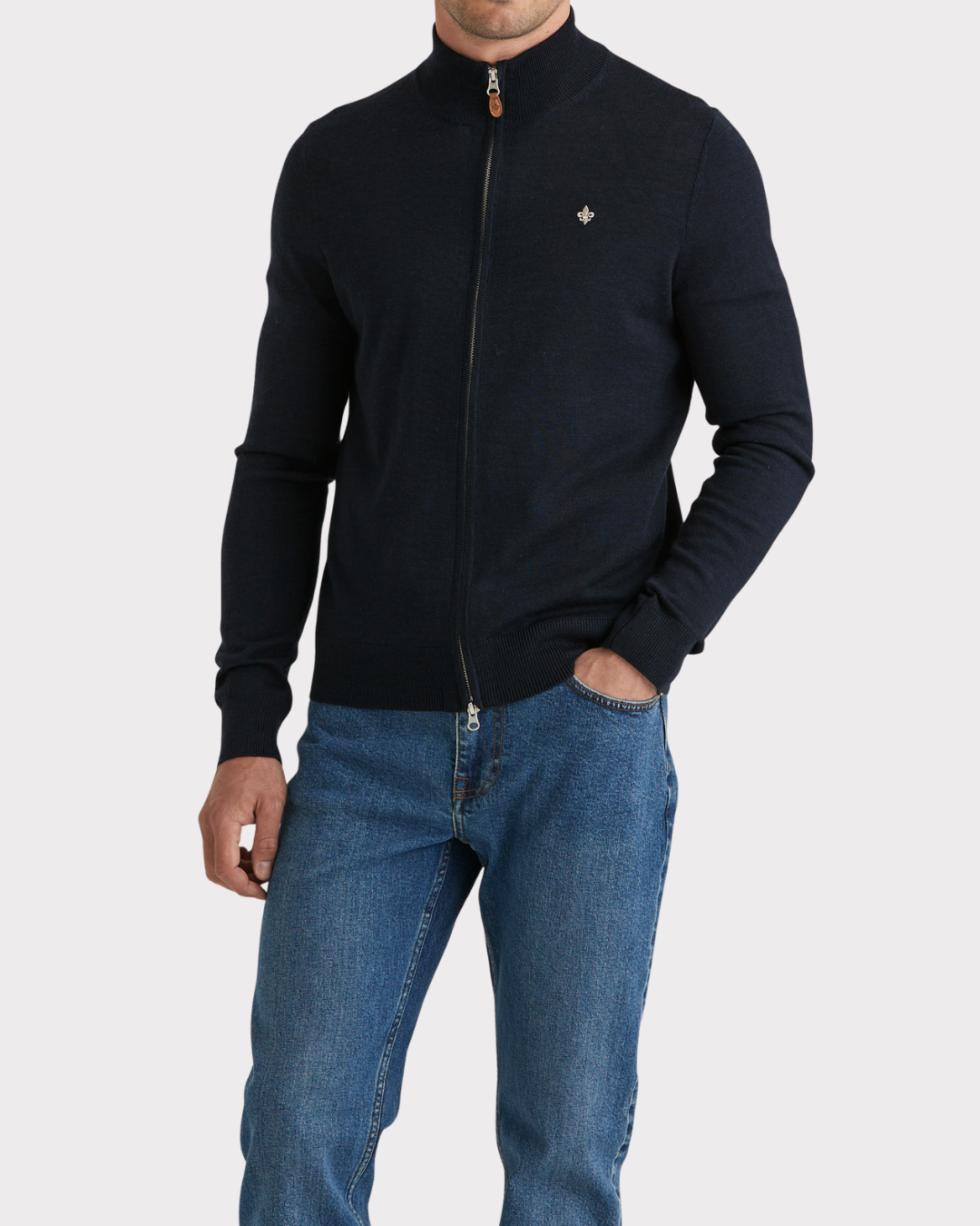 Merino zip cardigan