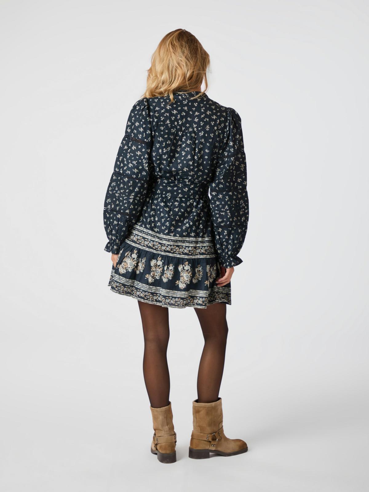 Siri mini border Print Dress