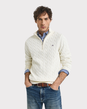 Cotton Cable Half Zip