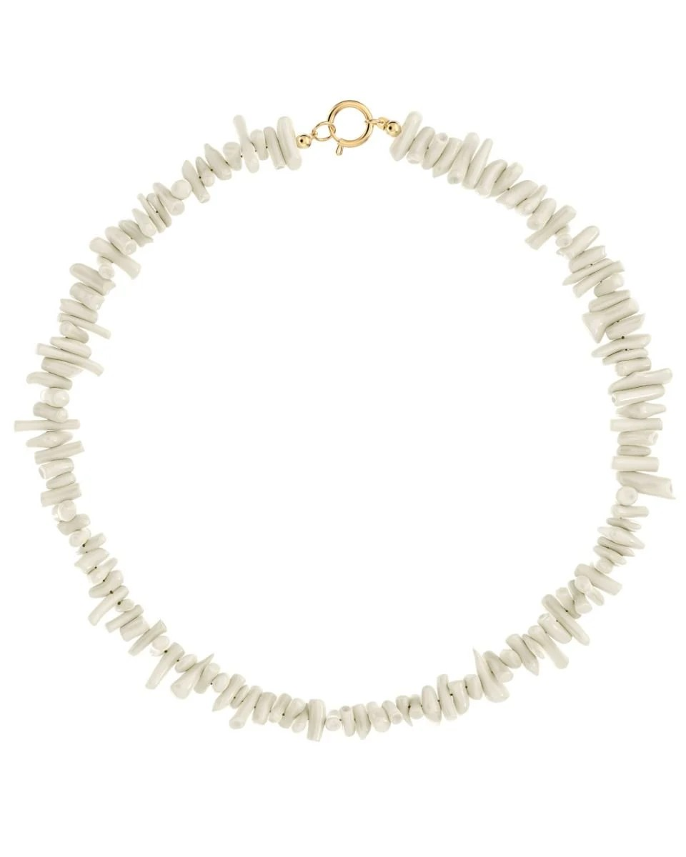 Riviera Necklace Offwhite Gold-Tilbehør-Edblad-Aandahls