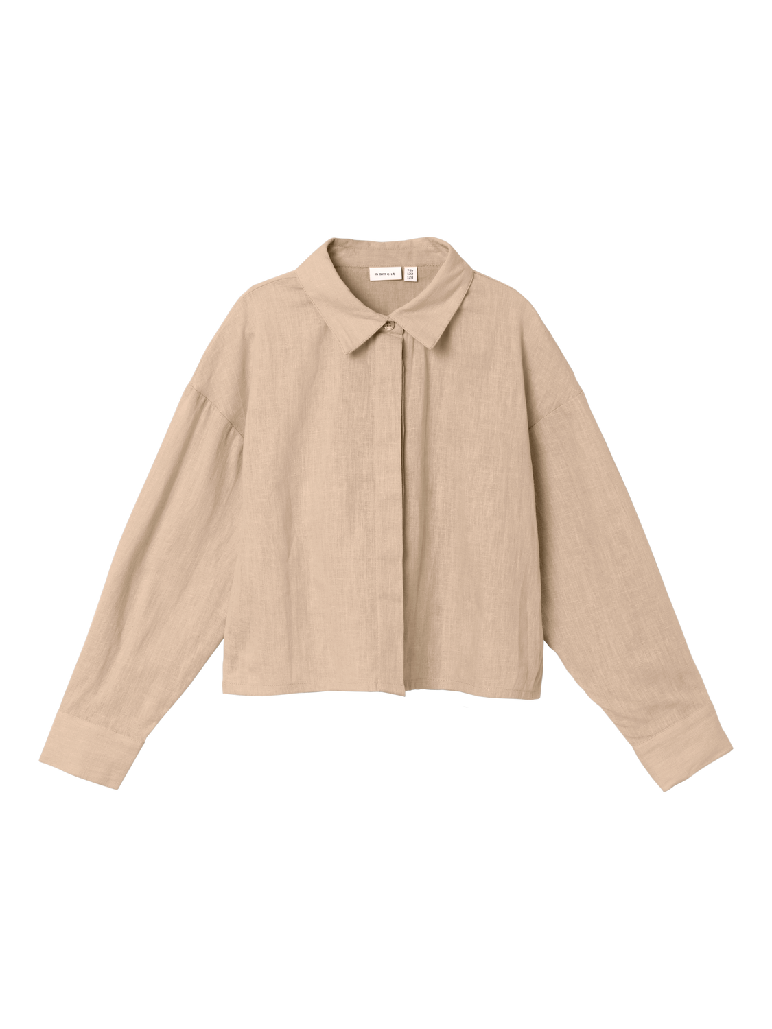 Nkffalinnen Ls Loose Short Shirt