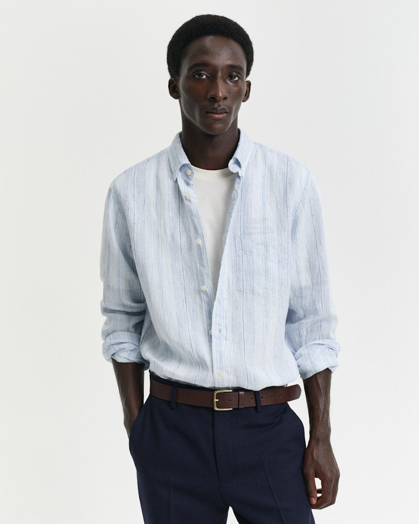 Reg Linen stripe shirt