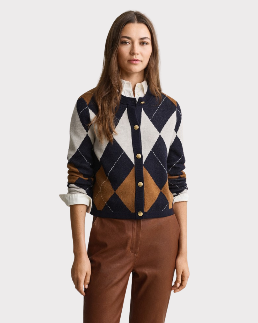 Argyle C-Neck Cardigan