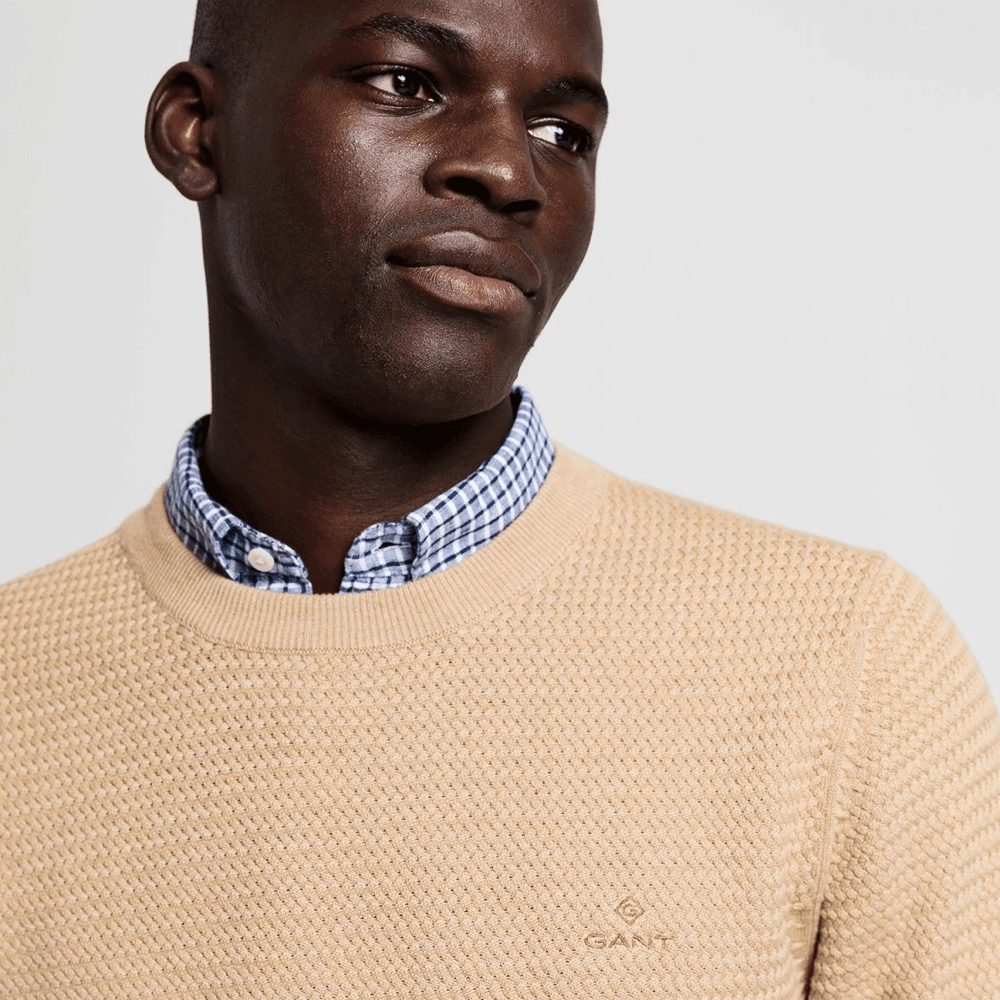Basketweave c-neck-Genser-Gant-Aandahls
