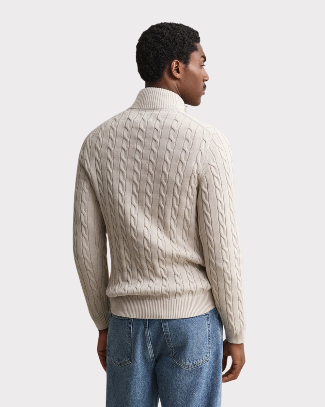 Cable Knit Half-Zip Sweater