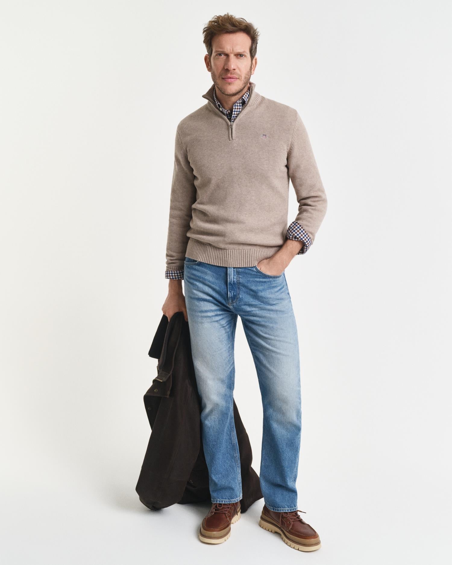 Casual Cotton Half Zip-Genser-Gant-Aandahls
