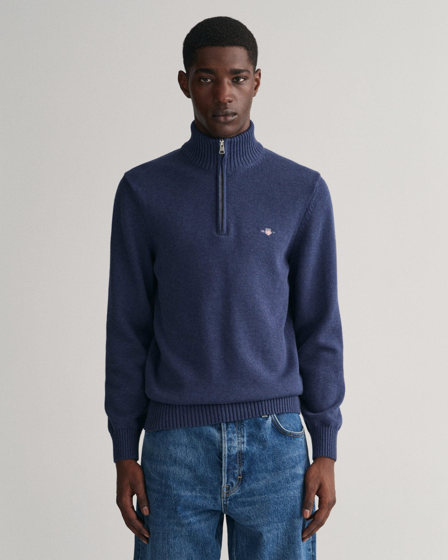 casual cotton halfzip-Genser-Gant-Aandahls