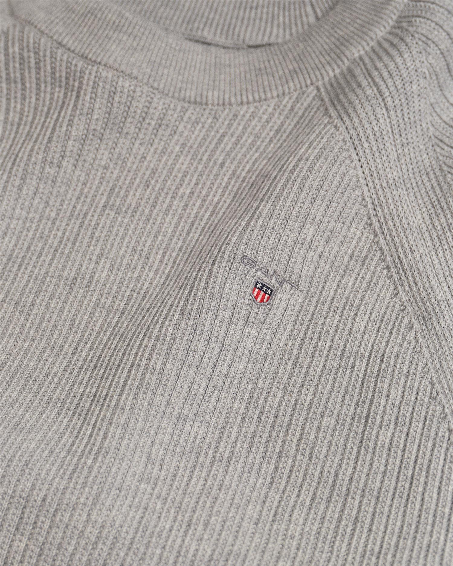CASUAL COTTON RIBBED C-NECK-Strikk-Gant-Aandahls