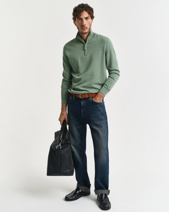 Classic Cotton Half Zip-Strikk-Gant-Aandahls