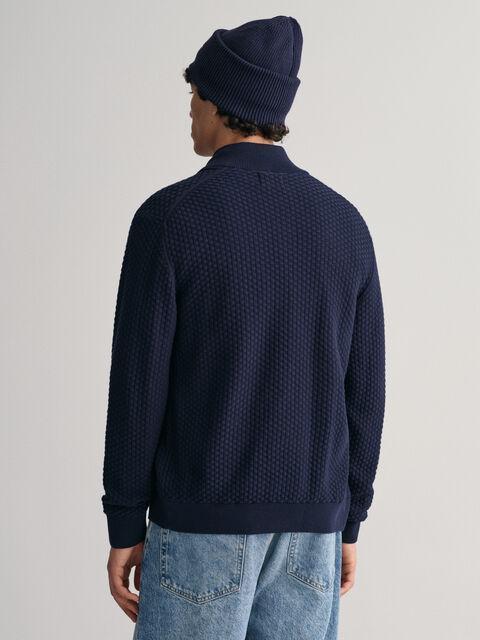 COTTON TEXTURE ZIP CARDIGAN-Strikk-Gant-Aandahls