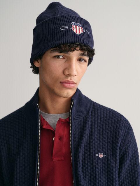 COTTON TEXTURE ZIP CARDIGAN-Strikk-Gant-Aandahls
