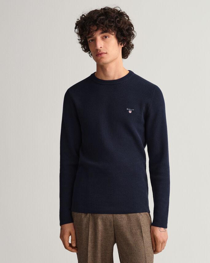D1. RIB TEXTURE C-NECK-Strikk-Gant-Aandahls