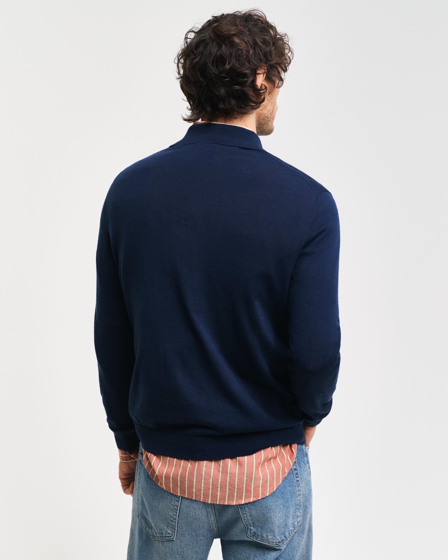 Extrafine merino wool polo-Strikk-Gant-Aandahls