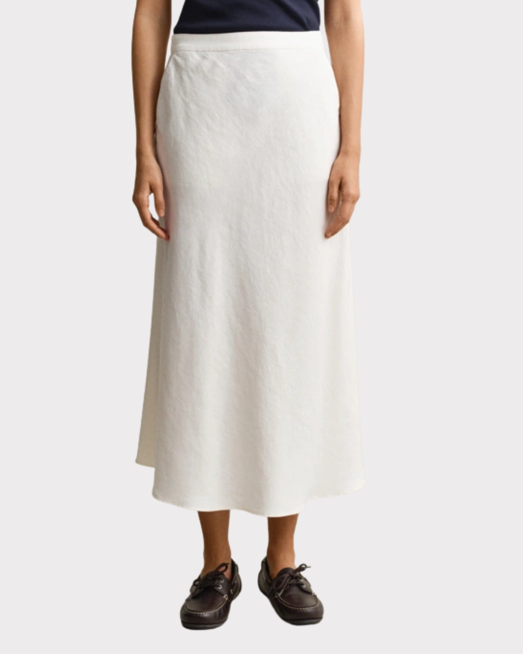 Flared Linen Blend Skirt-Skjørt-Gant-Aandahls