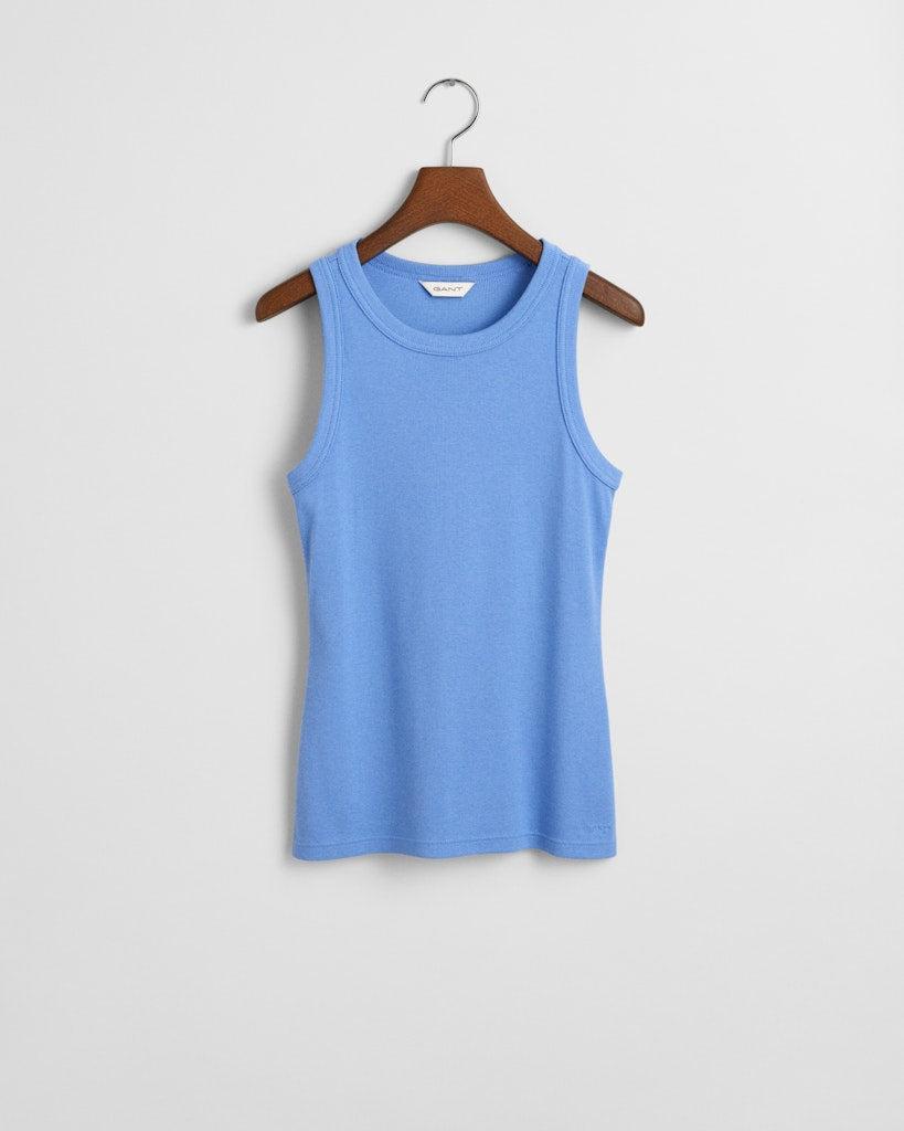 High Neck Rib Tank Top-Overdel-Gant-Aandahls