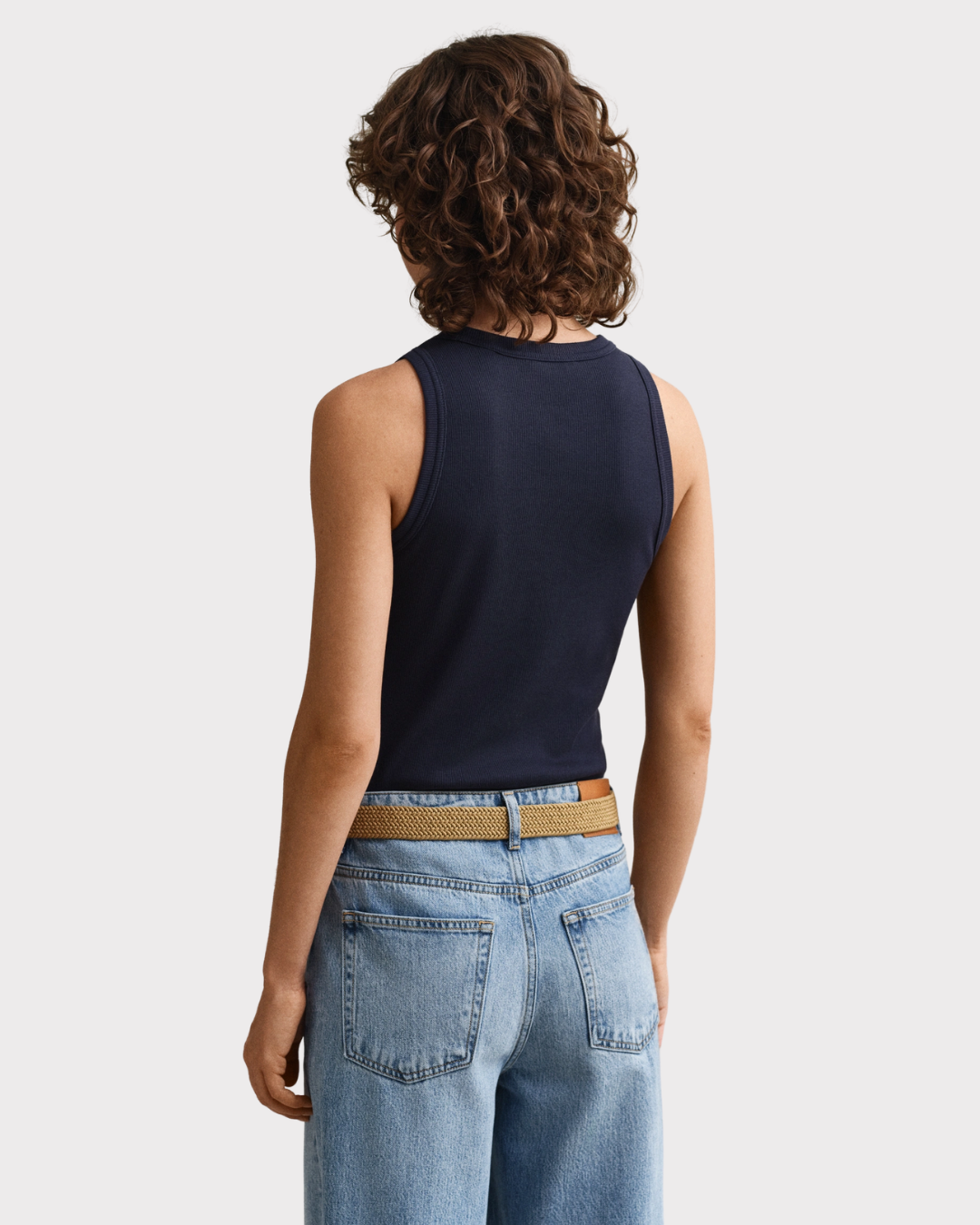 High Neck Rib Tank Top