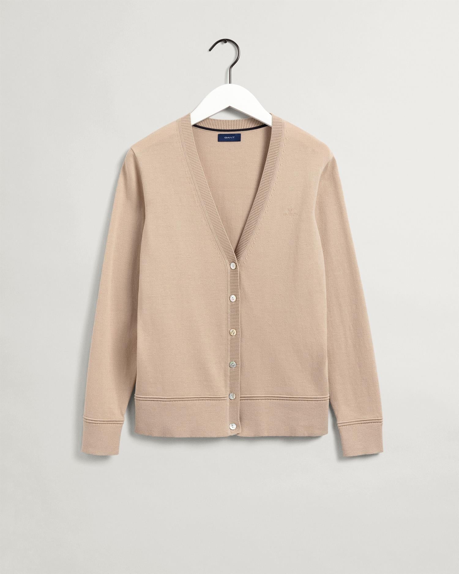LIGHT COTTON V-CARDIGAN-Strikk-Gant-Aandahls