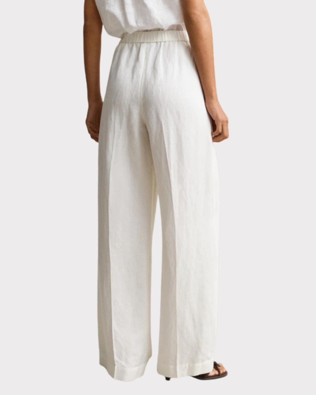 Linen Blend Pull On Pants