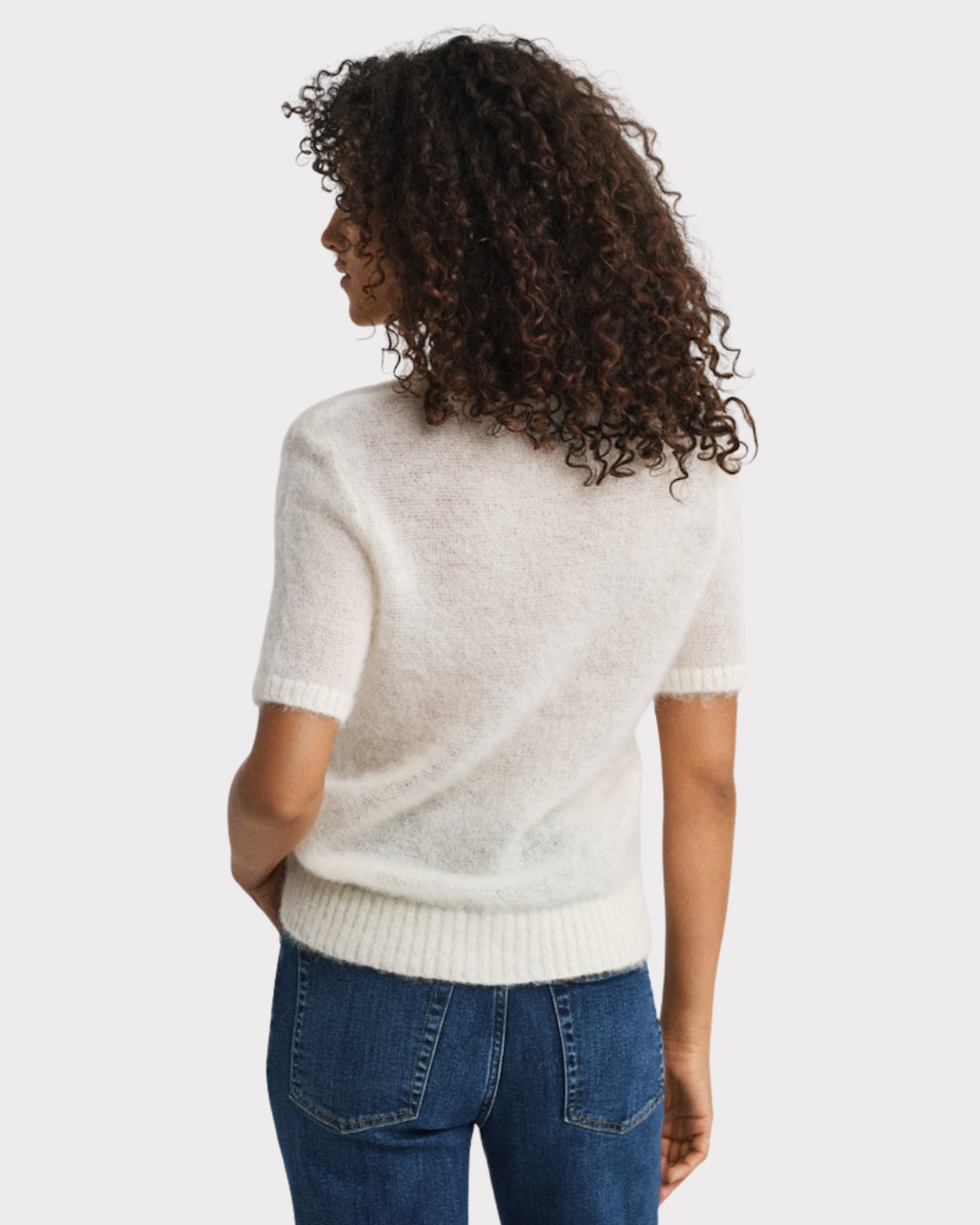 Mohair Blend Ss C-Neck-Genser-Gant-Aandahls